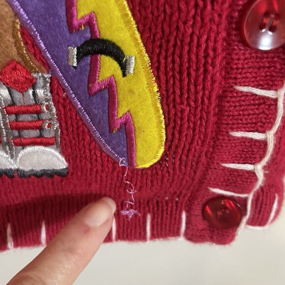 Vintage White Stag Christmas Sweater Vest Size 18w/20w Skiing Reindeer Red Women - Picture 2 of 7